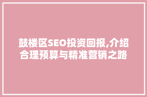 鼓楼区SEO投资回报,介绍合理预算与精准营销之路