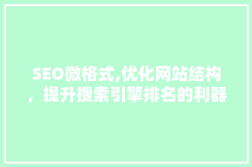 SEO微格式,优化网站结构，提升搜索引擎排名的利器