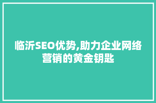 临沂SEO优势,助力企业网络营销的黄金钥匙