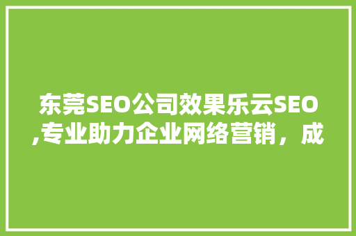 东莞SEO公司效果乐云SEO,专业助力企业网络营销，成就品牌辉煌