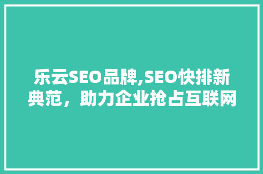 乐云SEO品牌,SEO快排新典范，助力企业抢占互联网制高点
