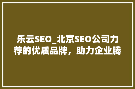 乐云SEO_北京SEO公司力荐的优质品牌，助力企业腾飞