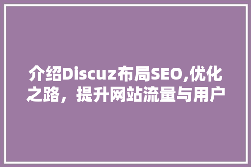 介绍Discuz布局SEO,优化之路，提升网站流量与用户体验