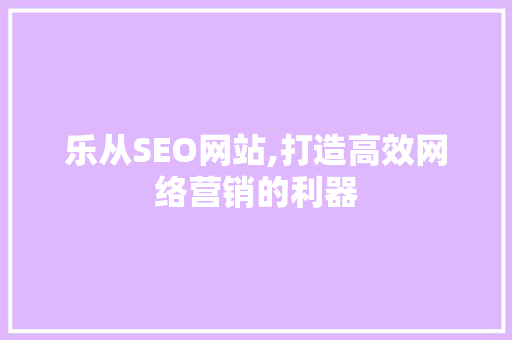 乐从SEO网站,打造高效网络营销的利器