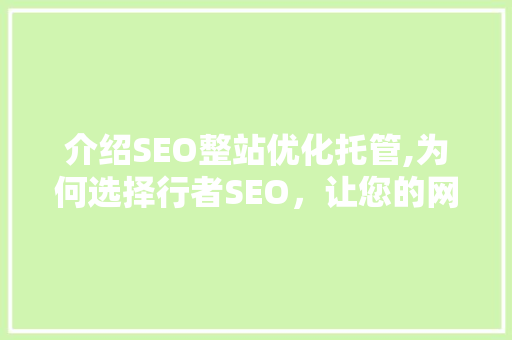 介绍SEO整站优化托管,为何选择行者SEO，让您的网站脱颖而出