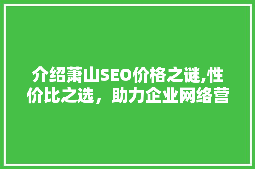 介绍萧山SEO价格之谜,性价比之选，助力企业网络营销腾飞
