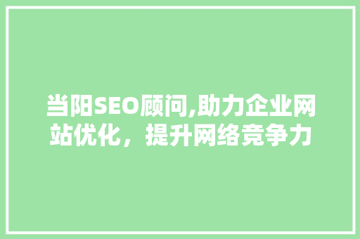当阳SEO顾问,助力企业网站优化，提升网络竞争力