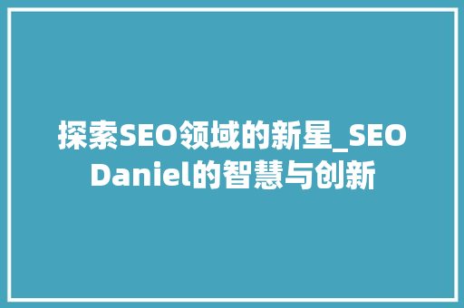 探索SEO领域的新星_SEODaniel的智慧与创新