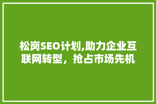 松岗SEO计划,助力企业互联网转型，抢占市场先机