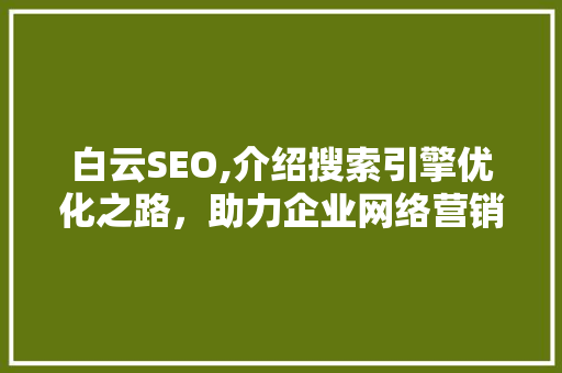 白云SEO,介绍搜索引擎优化之路，助力企业网络营销腾飞