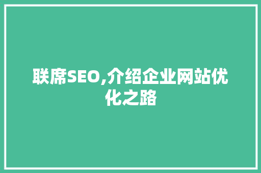 联席SEO,介绍企业网站优化之路