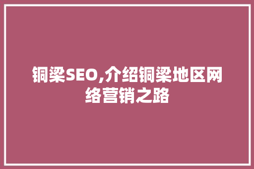 铜梁SEO,介绍铜梁地区网络营销之路
