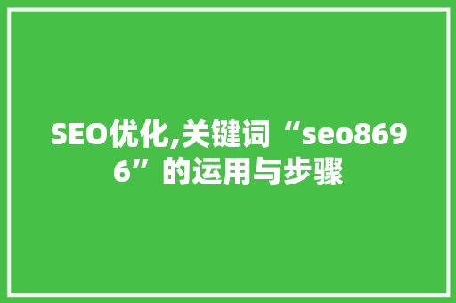 SEO优化,关键词“seo8696”的运用与步骤
