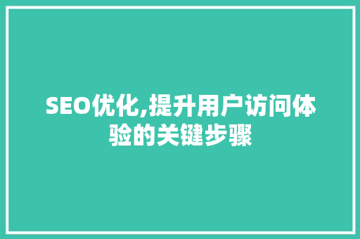 SEO优化,提升用户访问体验的关键步骤