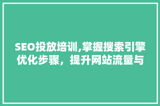 SEO投放培训,掌握搜索引擎优化步骤，提升网站流量与转化率