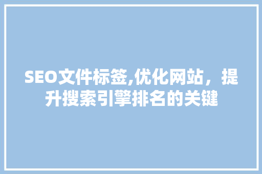 SEO文件标签,优化网站，提升搜索引擎排名的关键