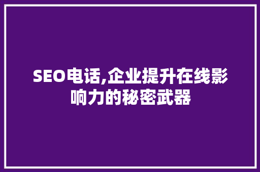 SEO电话,企业提升在线影响力的秘密武器