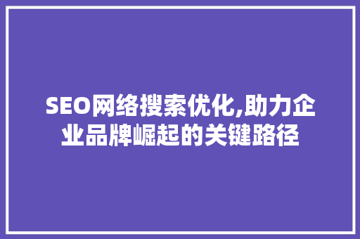 SEO网络搜索优化,助力企业品牌崛起的关键路径