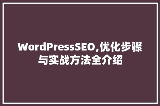 WordPressSEO,优化步骤与实战方法全介绍