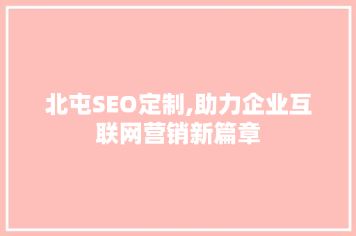 北屯SEO定制,助力企业互联网营销新篇章