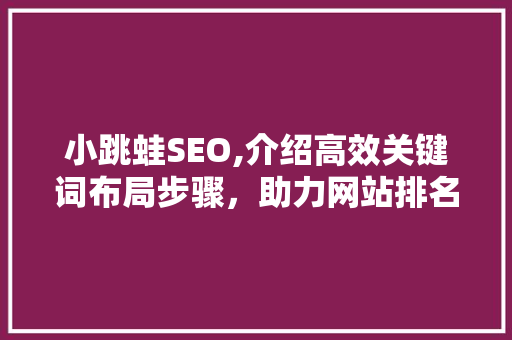 小跳蛙SEO,介绍高效关键词布局步骤，助力网站排名飙升