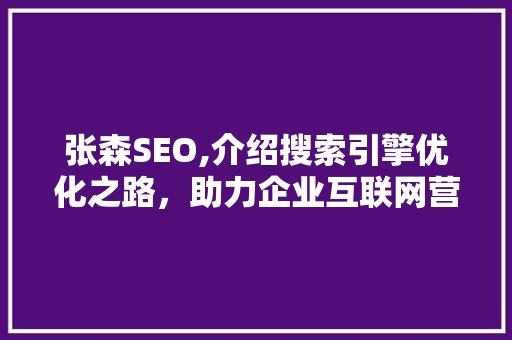 张森SEO,介绍搜索引擎优化之路，助力企业互联网营销