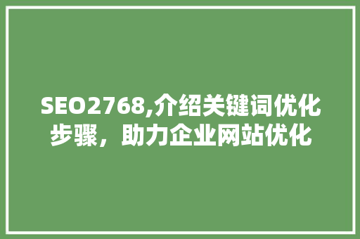 SEO2768,介绍关键词优化步骤，助力企业网站优化