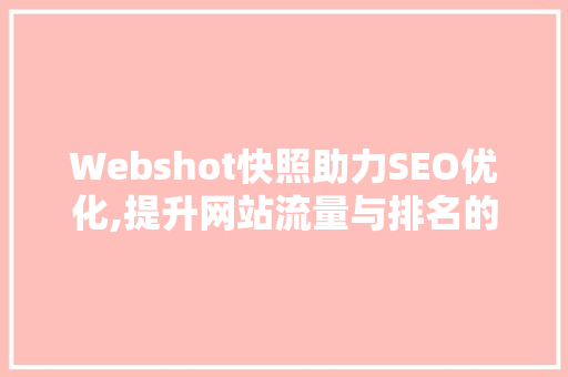 Webshot快照助力SEO优化,提升网站流量与排名的利器