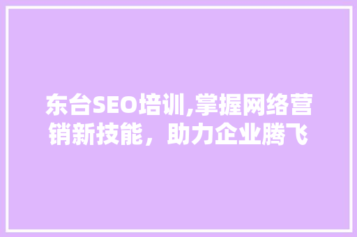 东台SEO培训,掌握网络营销新技能，助力企业腾飞