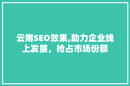 云南SEO效果,助力企业线上发展，抢占市场份额