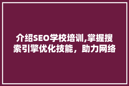 介绍SEO学校培训,掌握搜索引擎优化技能，助力网络营销事业腾飞
