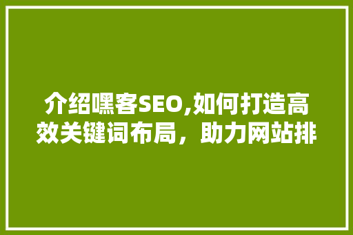 介绍嘿客SEO,如何打造高效关键词布局，助力网站排名提升