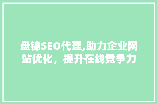 盘锦SEO代理,助力企业网站优化，提升在线竞争力