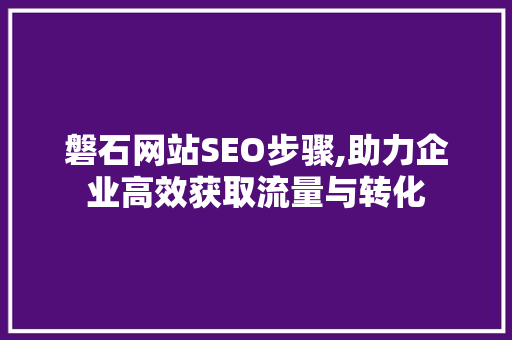 磐石网站SEO步骤,助力企业高效获取流量与转化