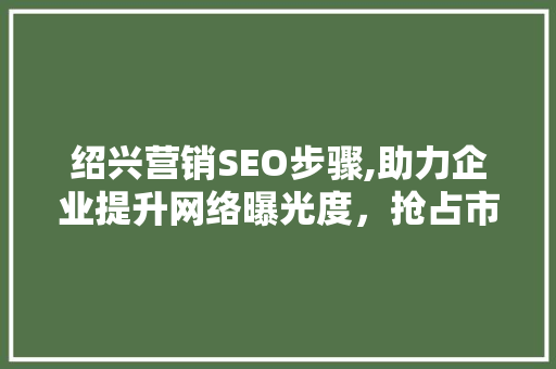 绍兴营销SEO步骤,助力企业提升网络曝光度，抢占市场先机