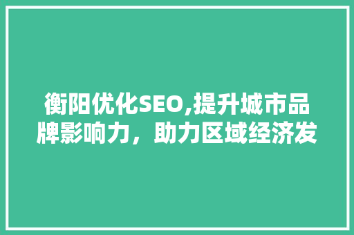 衡阳优化SEO,提升城市品牌影响力，助力区域经济发展
