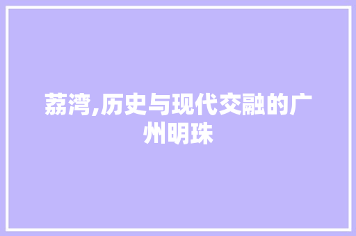 荔湾,历史与现代交融的广州明珠