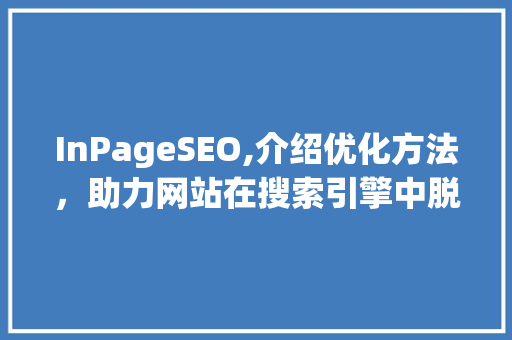 InPageSEO,介绍优化方法，助力网站在搜索引擎中脱颖而出