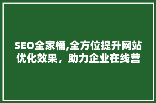 SEO全家桶,全方位提升网站优化效果，助力企业在线营销