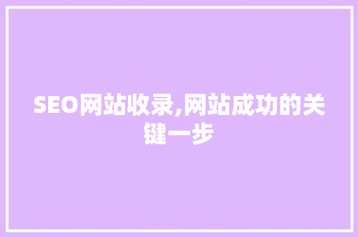 SEO网站收录,网站成功的关键一步