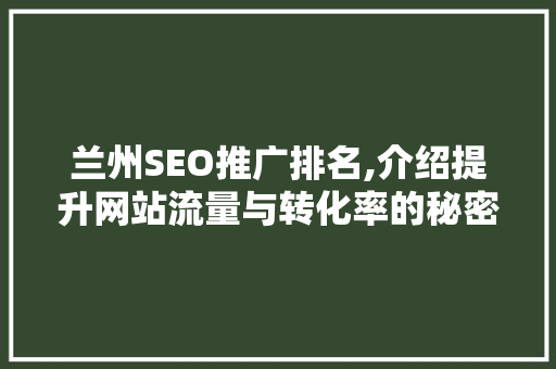 兰州SEO推广排名,介绍提升网站流量与转化率的秘密武器