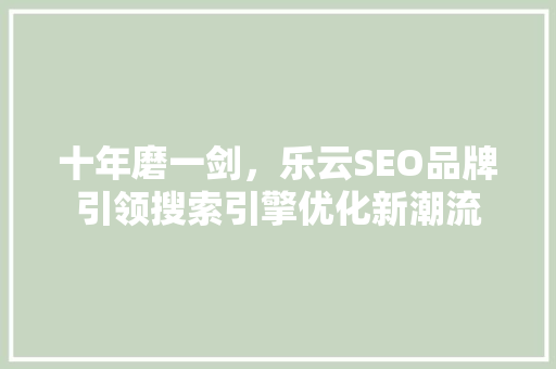 十年磨一剑，乐云SEO品牌引领搜索引擎优化新潮流