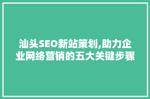 汕头SEO新站策划,助力企业网络营销的五大关键步骤