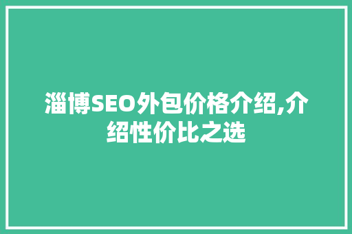 淄博SEO外包价格介绍,介绍性价比之选