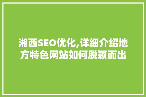 湘西SEO优化,详细介绍地方特色网站如何脱颖而出