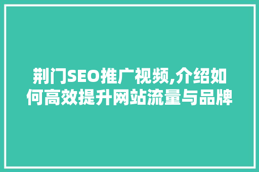 荆门SEO推广视频,介绍如何高效提升网站流量与品牌知名度