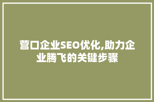 营口企业SEO优化,助力企业腾飞的关键步骤