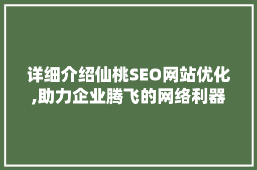 详细介绍仙桃SEO网站优化,助力企业腾飞的网络利器