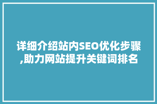 详细介绍站内SEO优化步骤,助力网站提升关键词排名