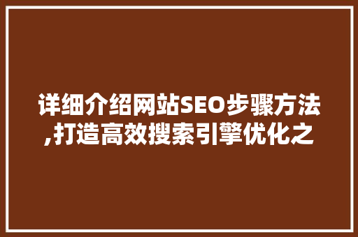 详细介绍网站SEO步骤方法,打造高效搜索引擎优化之路
